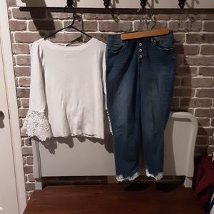 INC DENIM JEANS & SWEATER BUNDLE